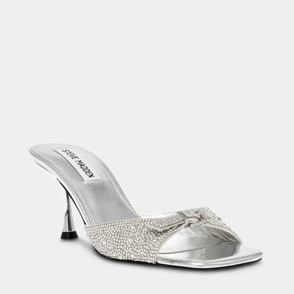 Steve Madden Silver Rhinestone Heels
